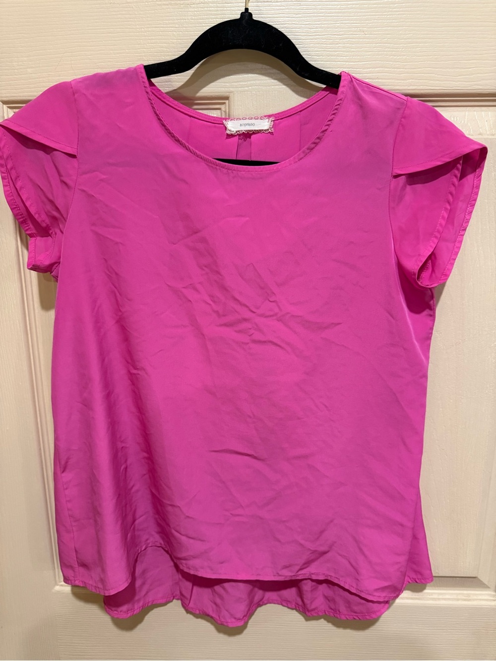 Soprano Hot Pink Short Sleeve Blouse